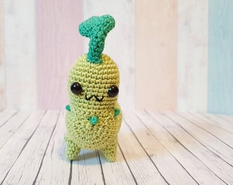 Pokemon Amigurumi Endivie Chikorita crochet doll home decor fanart fanmade