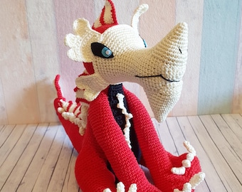 Monster Hunter Amigurumi Dragon Agnaktor crochet plush handmade doll crocheted decoration