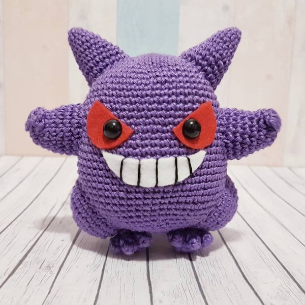 Pokemon Amigurumi Gengar Geist Halloween crochet doll häkeln Deko