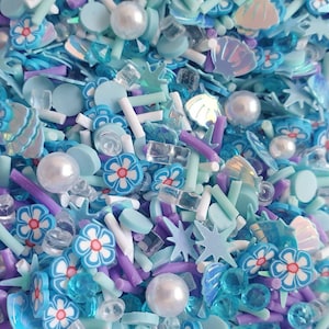 Incrustaciones de relleno de coctelera de resina Steudeko Fimo Slices Sprinkle Sealife Ocean blue 10g / 20g