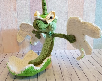 Pokemon Amigurumi Shiny Flapple Plush, crochet doll home decor, fanart fanmade collectables