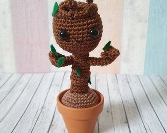 Groot Amigurumi Guardians of the Galaxy Baby Groot with pot crochet crochet doll home decor