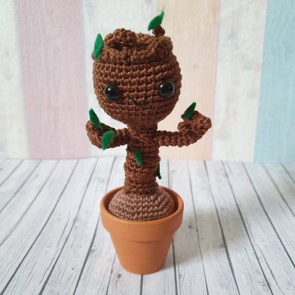 Groot Amigurumi Guardians of the Galaxy Baby Groot mit Topf häkeln crochet doll home decor