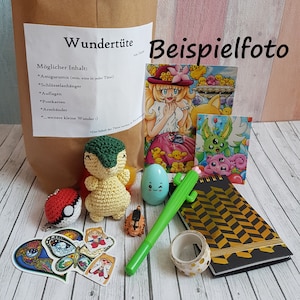 Amigurumi lucky bag Kawaii stationery surprise accessories Pokemon Digimon animals crochet doll home decor collect