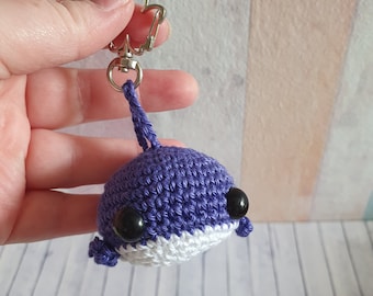 Schlüsselanhänger Amigurumi Wal Mini plush kawaii Keychain lila