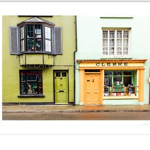 Cork Ireland Store front print. Wall art of traditional Irish street scene, Miss Clerke&#39;s grocery shop. Print of Irish Village scene