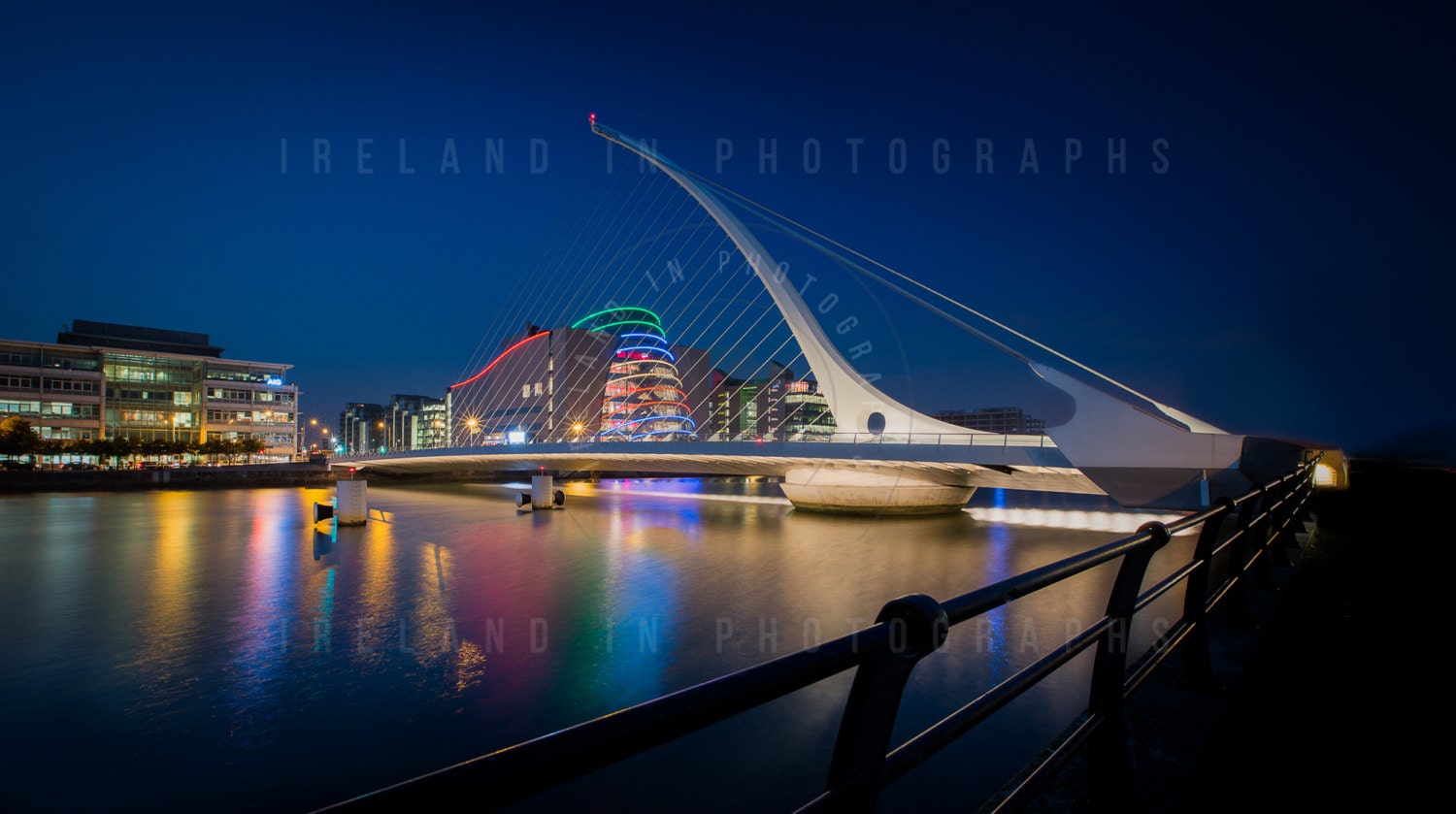 The Samuel Beckett Bridge At Night Dublin Photographs Of Ireland Wall The Samuel Beckett Bridge At Night Dublin Photographs Of Ireland Wall