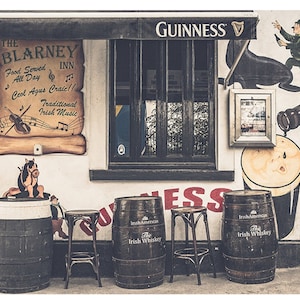 Photograph of Dublin Pub Ireland, Old Blarney Inn in Nassau street Dublin with fun murals. Photo of Dublin Ireland