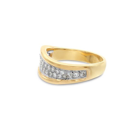 Yellow Gold Diamond Band 18k Yellow Gold Statemen… - image 2