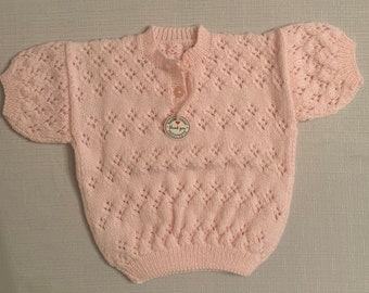 NEW Handmade Hand-Knitted Baby Blouse Pink Color