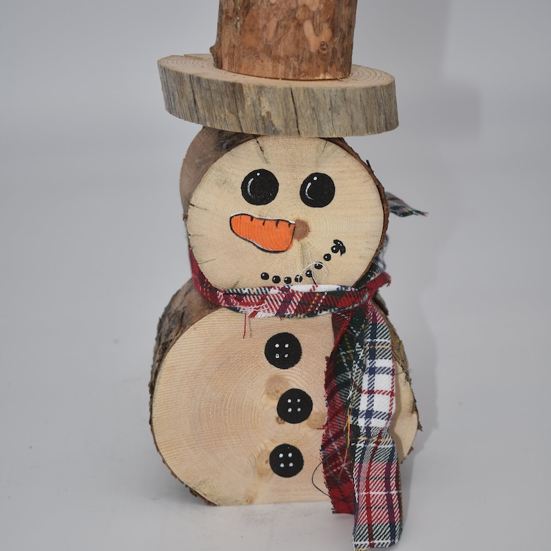 Log Snowman - Etsy