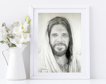 Christ Pencil Drawing Digital Download