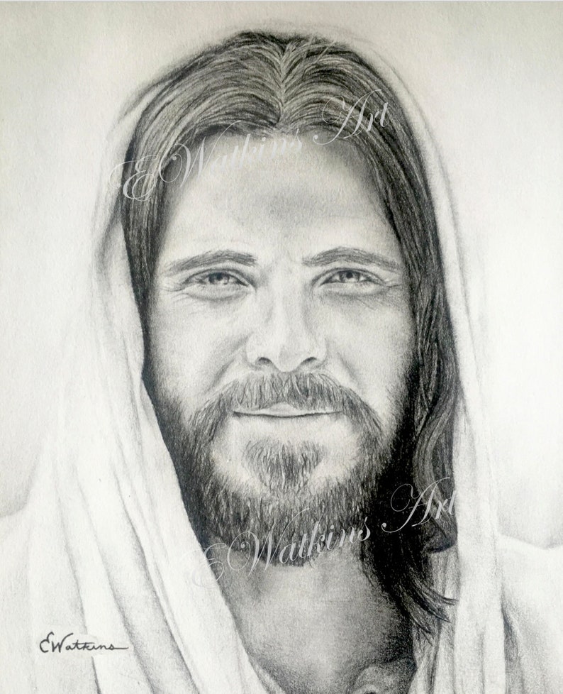 Jesus Christ Pencil Drawing Print | Etsy