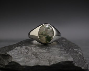 Moss Agate x Sterling Silver Ring
