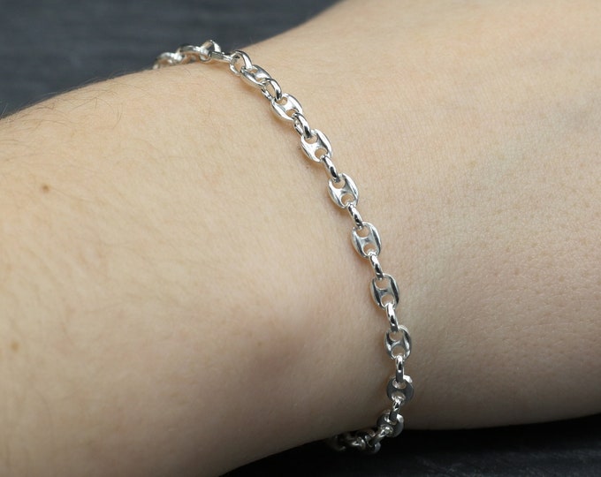 Sterling Silver Anchor Chain Bracelet