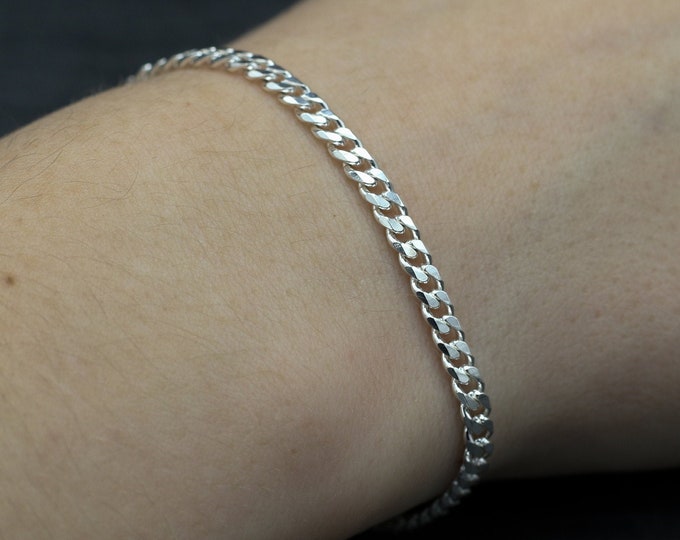 Sterling Silver Medium Curb Chain Bracelet