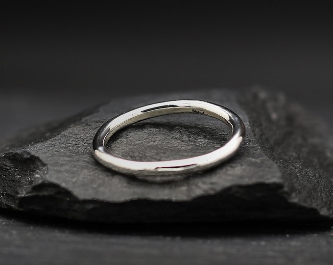 Thin Round Sterling Silver Band