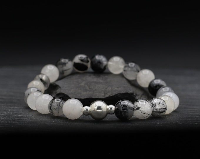 Tourmalinated Quartz Beaded Bracelet