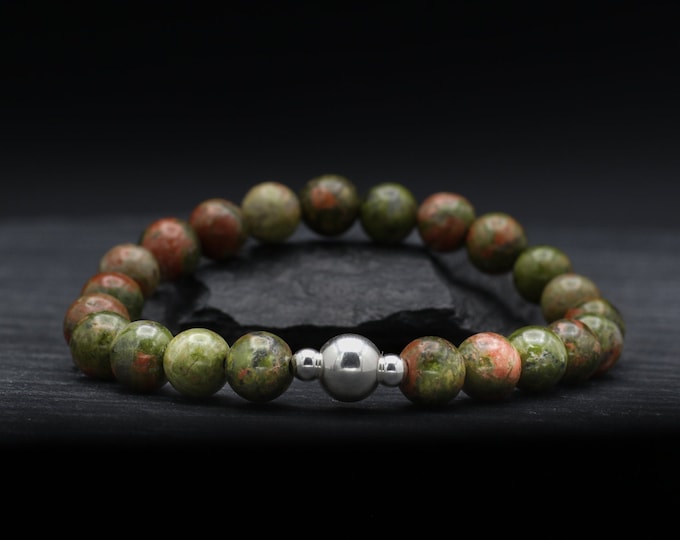 Unakite Beaded Bracelet