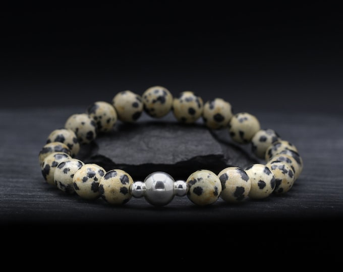 Dalmatian Jasper Beaded Bracelet