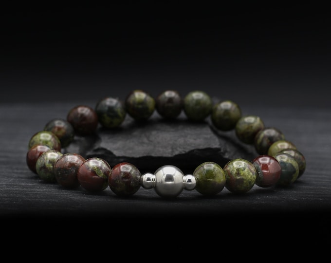 Dragon Blood Jasper Beaded Bracelet