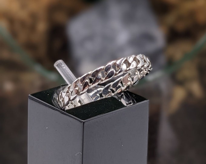 Sterling Silver Thin Chain Ring