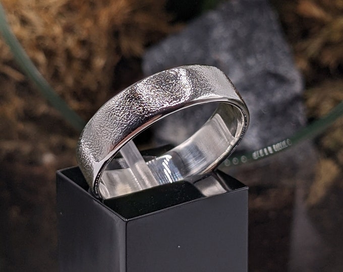 Sterling Silver Leather Texture Ring