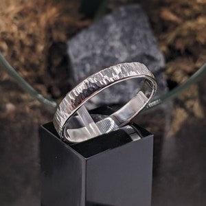 Handmade Sterling Silver Bark Textured Band Ring