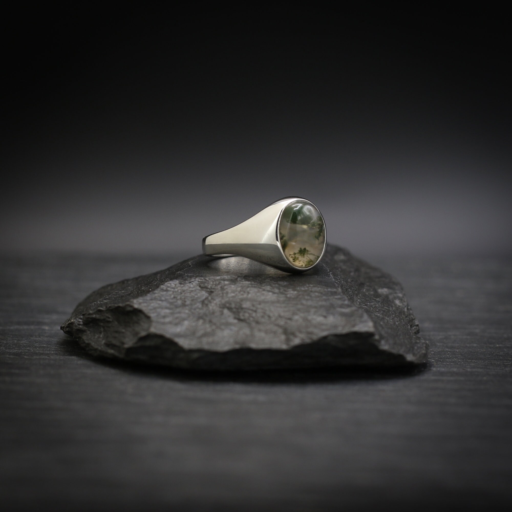 Moss Agate x Sterling Silver Ring