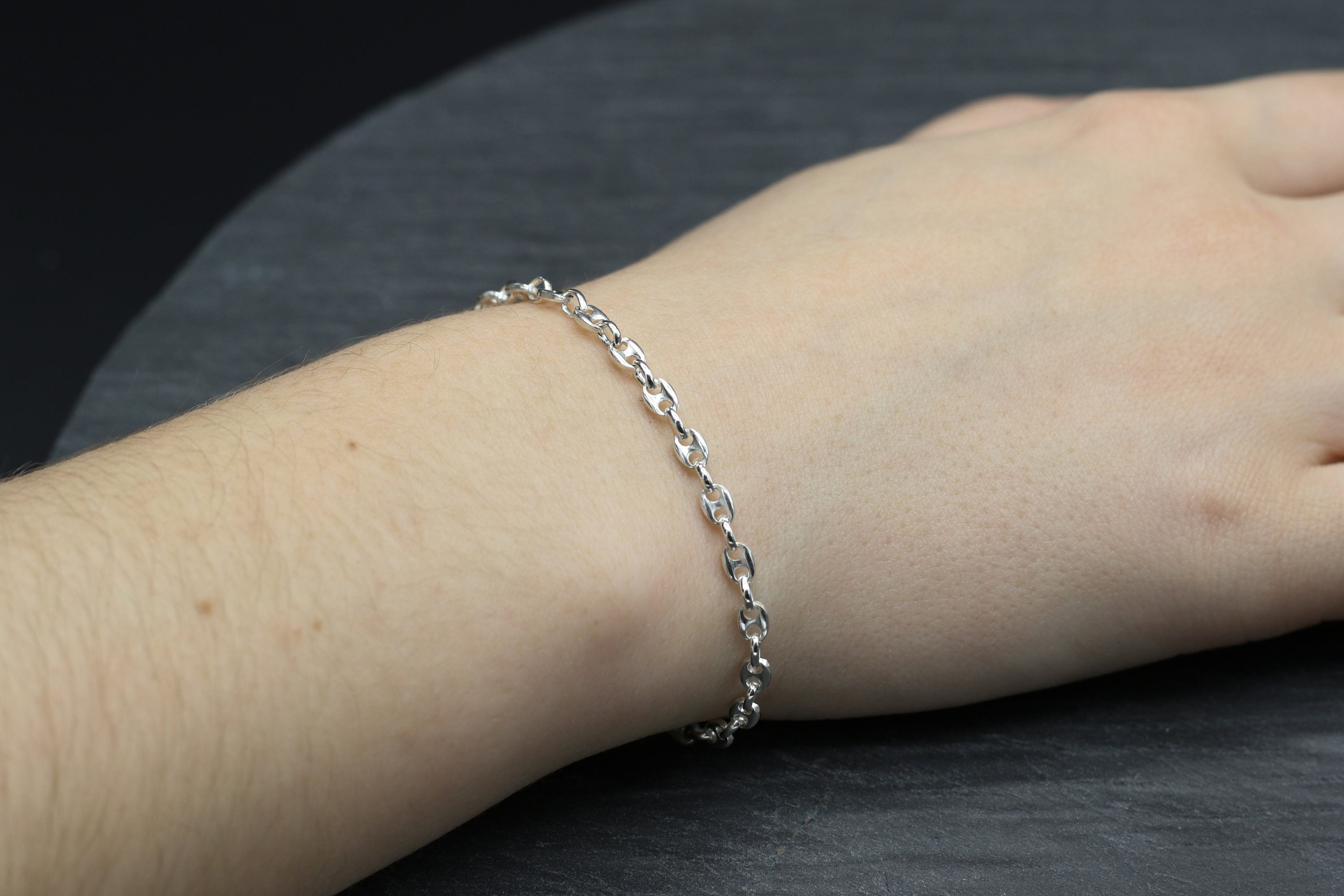 Sterling Silver Anchor Chain Bracelet