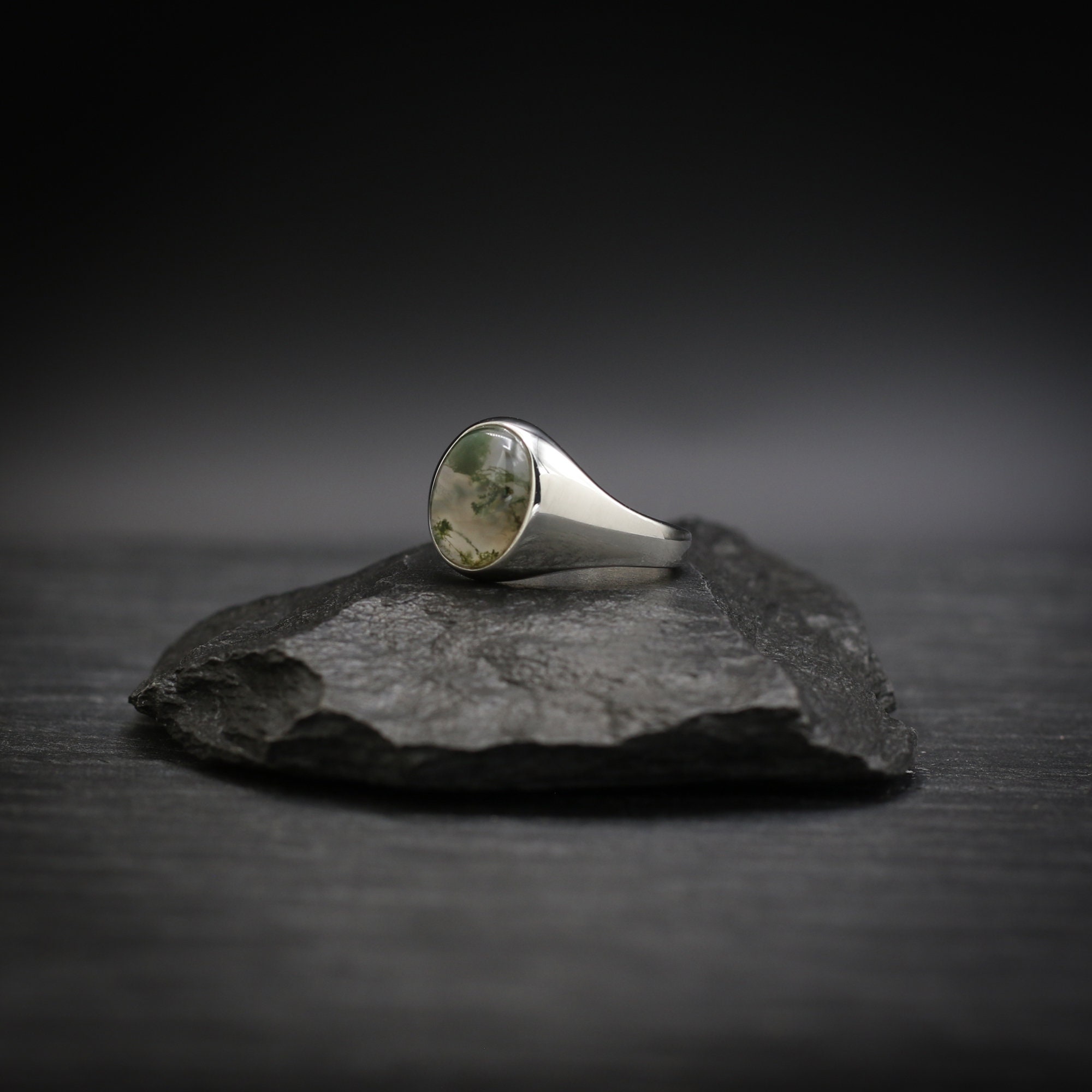 Moss Agate x Sterling Silver Ring