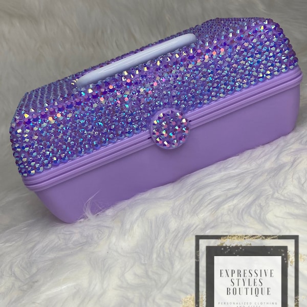 Rhinestone Bling Colorful Cosmetic Makeup Travel Carrying Case