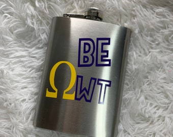 Omega Psi Phi Be Owt Flask