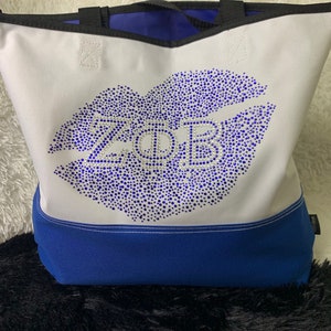 Zeta Phi Beta Rhinestone Lip Tote