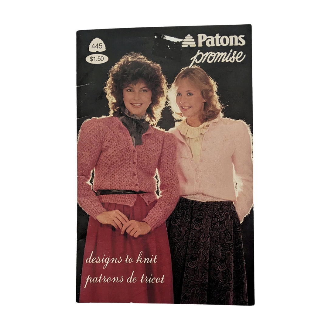 Vintage Knit Sweater Patterns・1983 Patons Promise - Etsy
