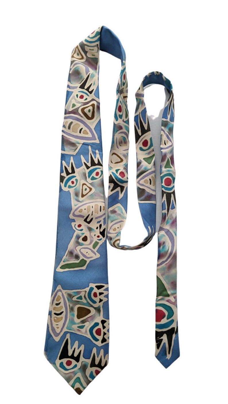 1980s Vintage Tiki Silk Tie\u30fbWearable Artwork\u30fb62 x 3