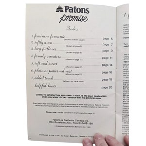 Vintage Knit Sweater Patterns・1983 Patons Promise - Etsy