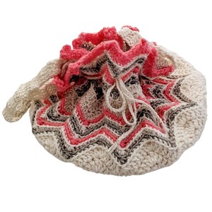 Crochet Purse・Chevron Drawstring Bag