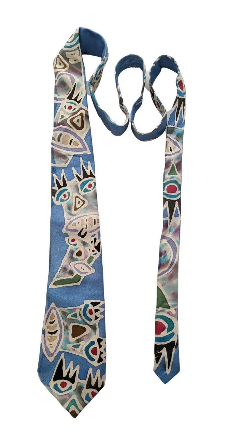 1980s Vintage Tiki Silk Tie\u30fbWearable Artwork\u30fb62 x 3
