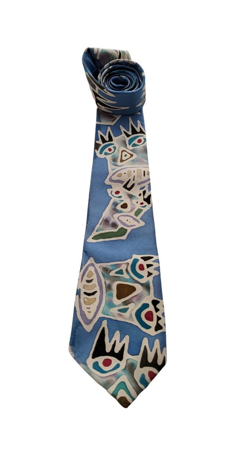 1980s Vintage Tiki Silk Tie\u30fbWearable Artwork\u30fb62 x 3