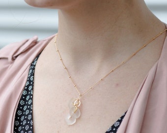 Sea Glass Cascade Necklace | Recycled Vodka, Gin Bottles