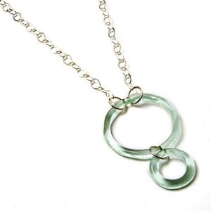 Sea Glass Collana / Coca Cola / Gioielli Sostenibili / Vintage Coca Cola / Circle Collana