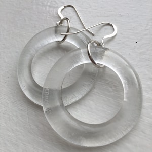 Clear Hoop Earrings | Aveda Glass Earrings | Recycled Aveda Bottle Glass Jewelry | Sustainable Earrings | Gift for Hair Stylist