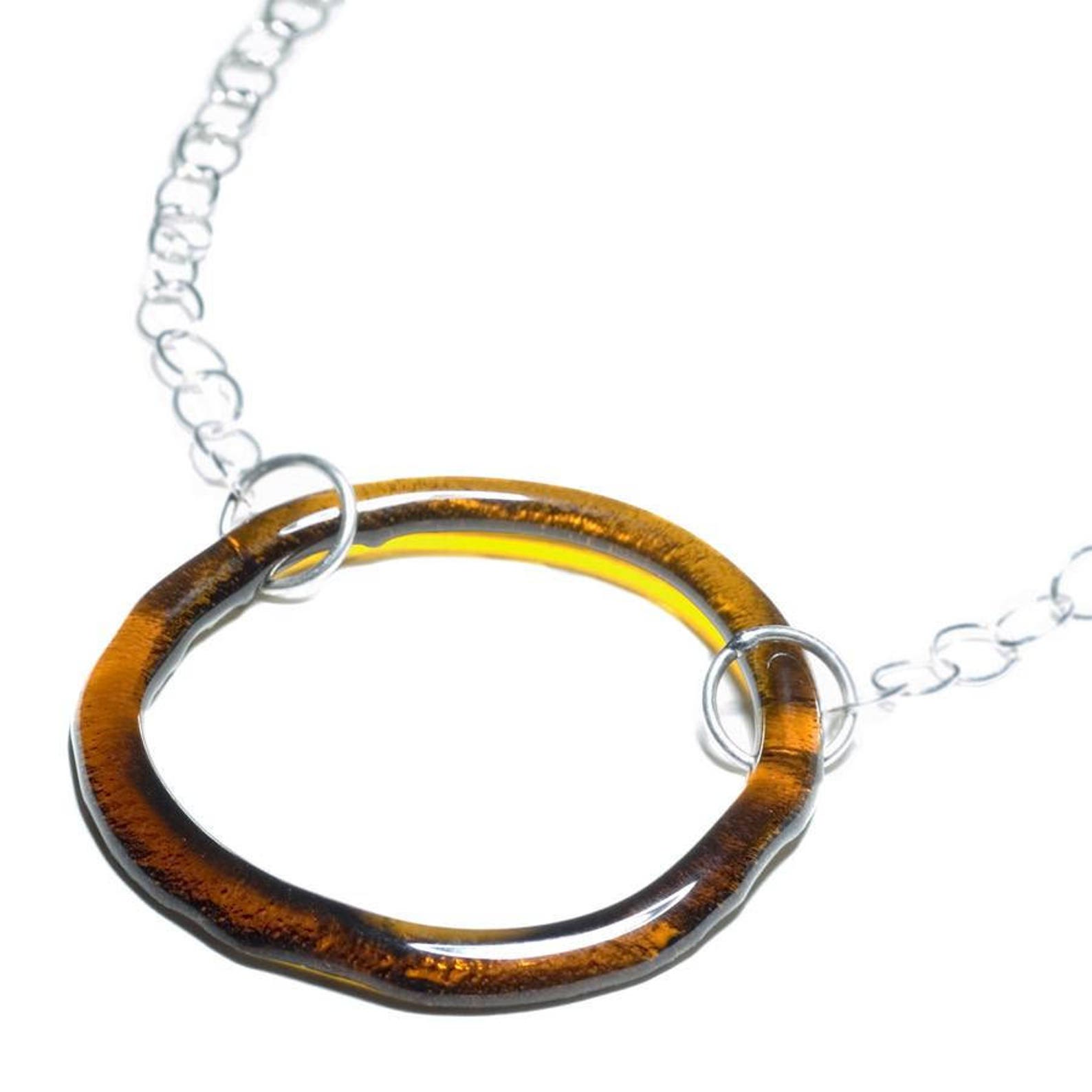 Large Hoop Necklace Silver Hoop Large Necklace Recycled Etsy