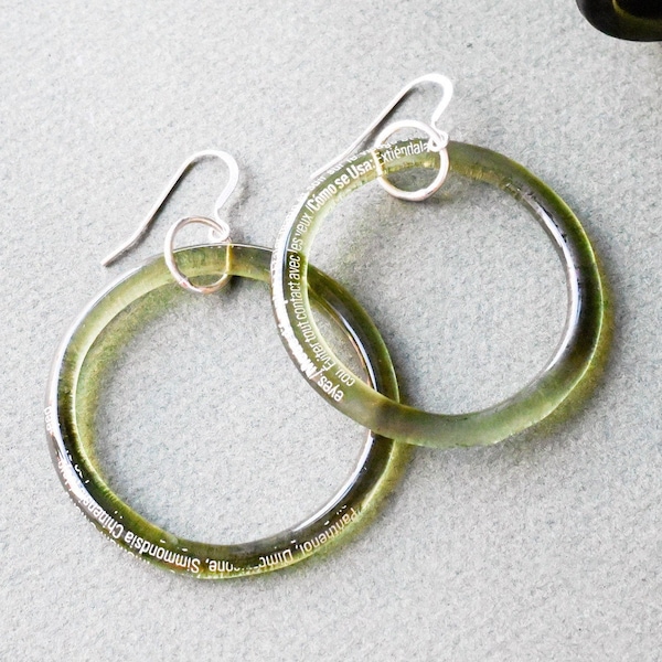 Aveda Bottle Recycled Glass Hoop Earrings | Sustainable Earrings | Ethical Jewelry | Hair Stylist Gift