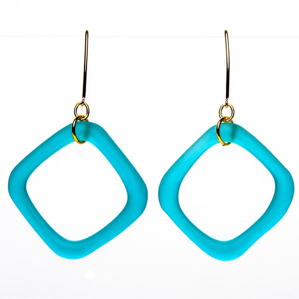 Square Hoop Earrings | Gin Glass | Gin Gifts | Sustainable Jewelry