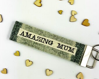 Amazing Mum Keyfob - Mum Gift - Gift for Mum - Mum Keyring - Tweed Keyring - Mothers Day Gift - Mum Keychain - Mother Gift - New Mum Gift