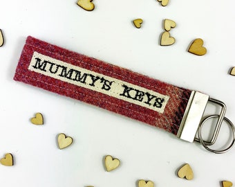 Mummy's Keys Keyfob - Mummy Gift - Gift for Mummy - New Mother Gift - Mummy Keyring - Tweed Keyring - Mothers Day Gift - Mummy Keychain