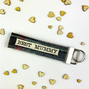 Best Mum Keyfob - Mum Gift - Gift for Mum - Mum Keyring - Tweed Keyring - Mothers Day Gift - Mum Keychain - Mother Gift - New Mum Gift