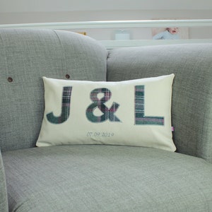 Customised Pillow - Couple Initial Pillow - Initial Pillow - Tweed Pillow - Engagment Gift - Anniversary Gift - Gift for Girlfriend